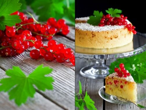 Пирог с белым шоколадом и красной смородиной